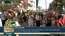 Movilizaciones exigen cese de la minería en Ecuador