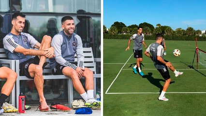 Jordi Alba y Sergio Busquets se divierten en entrenamiento del Inter Miami