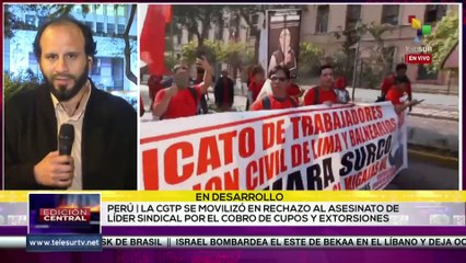 Trabajadores exigen lucha contra el crimen organizado en Perú