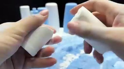 ASMR baking soda geometric shapes