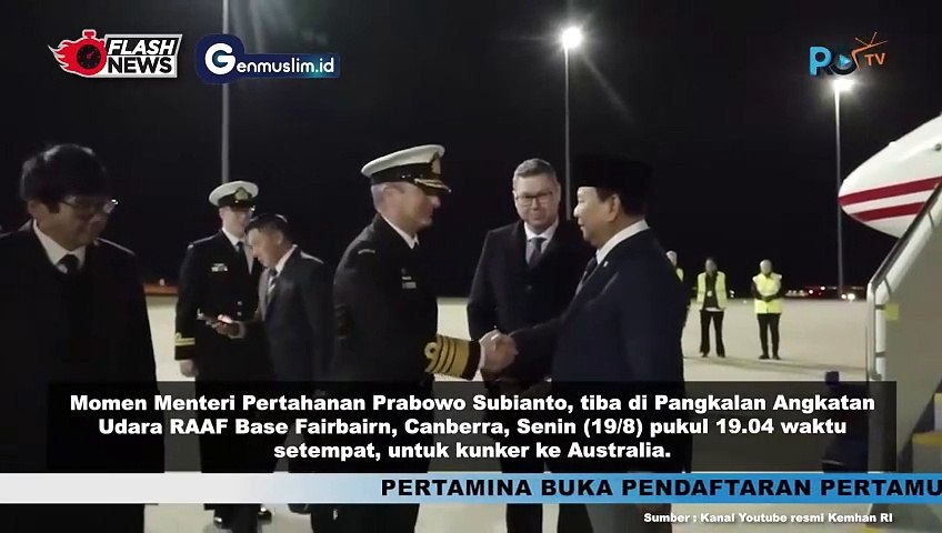 Prabowo Subianto Tiba di Pangkalan Angkatan Udara RAAF Base Fairbairn, Canberra untuk Lakukan Kunker ke Australia