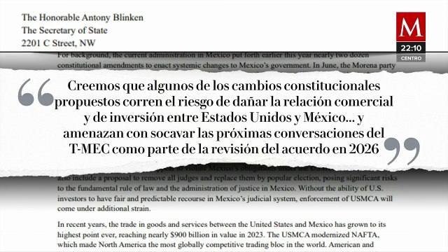 Estados Unidos expresa preocupación por reforma judicial y 'Plan C' en México