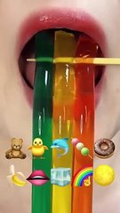 Asmr RAINBOW JELLY eating sounds