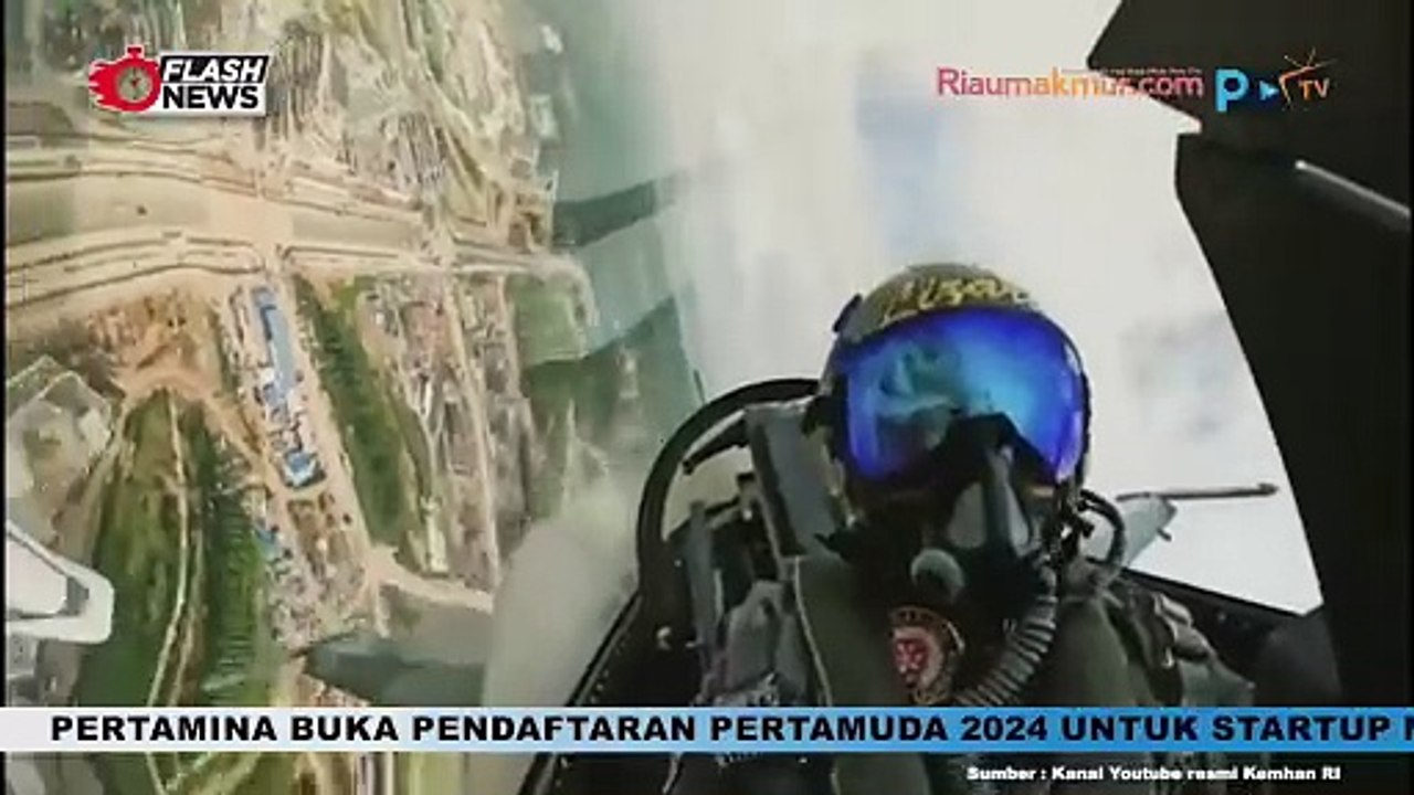 Aksi Pesawat Tempur F-16 TNI AU Belah Langit IKN Dalam Rangkaian HUT RI ke-79