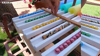 Marble Run Race ASMR Colorful Pop Tubes
