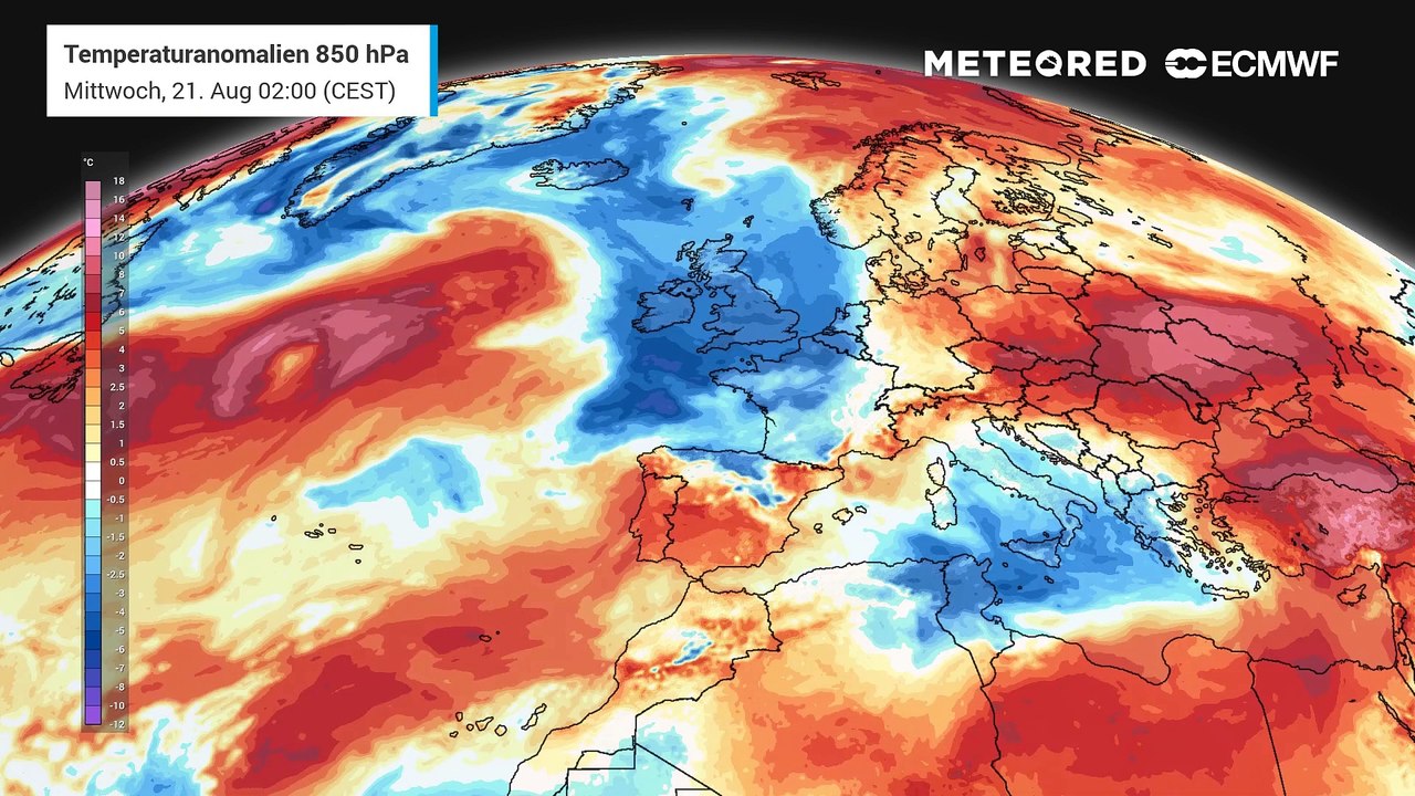 Nach einer kurzen Abkühlung erreichen uns in der Höhe rasch wieder deutlich 'zu warme' Luftmassen für die aktuelle Jahreszeit