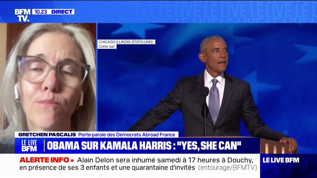 Un symbole de l'espoir, de la classe , ce qu'évoque Barack Obama pour l'électorat démocrate selon Gretchen Pascalis, porte-parole des Democrats Abroad France