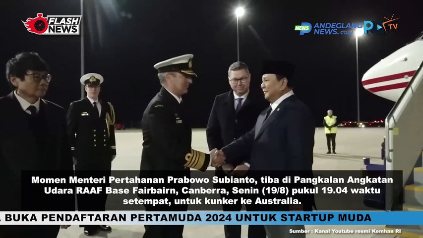 PRABOWO TIBA DI PANGKALAN ANGKATAN UDARA RAAF BASE FAIRBAIRN,  CANBERRA UNTUK LAKUKAN KUNKER KE AUSTRALIA