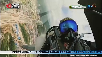 Aksi Pesawat Tempur F-16 TNI AU Belah Langit IKN  dalam Rangkaian HUT RI Ke-79