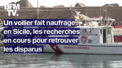 Download Video: Italie: les recherches toujours en cours pour retrouver des survivants après le naufrage d’un voilier en Sicile