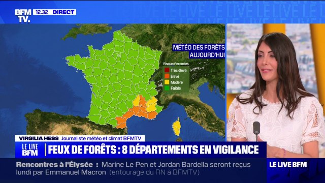 Feux de forêts: huit départements en vigilance orange