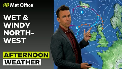 Met Office Afternoon Weather Forecast 21/08/24 - Wet north, cloudy south