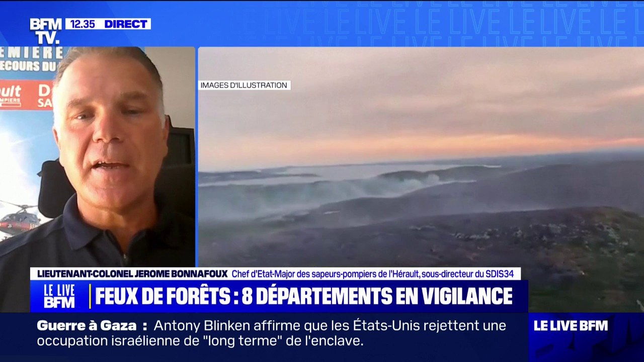 Feux de forêts: "Le vent reste l'ennemi numéro un", explique le Lieutenant-Colonel Jérôme Bonnafoux (chef d'État-Major des sapeurs-pompiers de l'Hérault)
