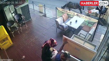 At arabasıyla geldiler... Restoranın buzdolabından 20 kilo eti böyle çaldılar