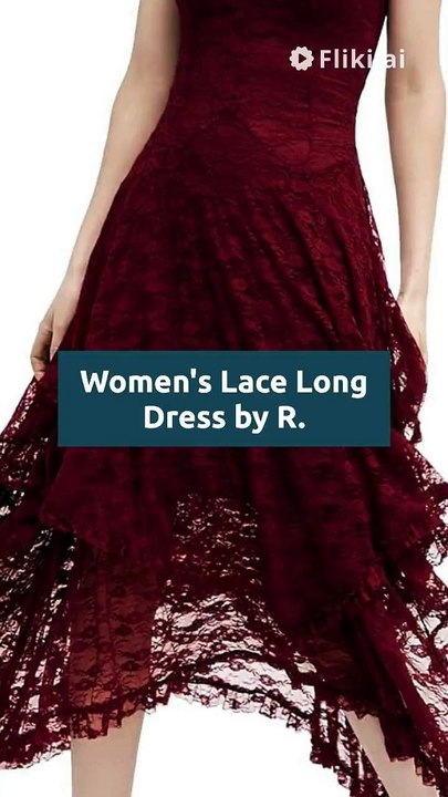 Women's Sleeveless Backless Asymmetrical Layered Lace Long Dress with Slip Two Pieces