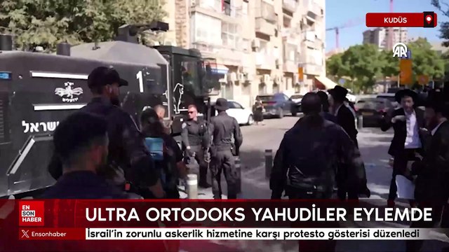 Ortodoks Yahudiler İsrail’in zorunlu askerlik hizmetine karşı protesto gösterisi düzenledi