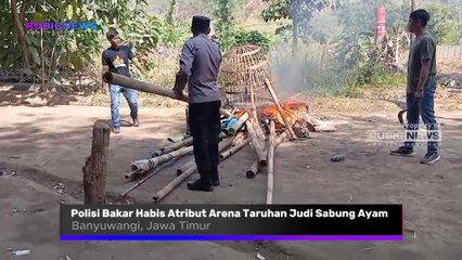 Jadi Penyebab Kerusakan Ekonomi Keluarga, Polisi Bakar Habis Atribut Arena Taruhan Judi Sabung Ayam
