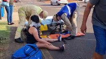 Mulher fica ferida ao cair de bicicleta na Rua Paranaguá