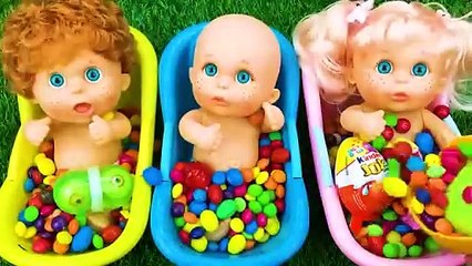 Satisfying Video l Mixing Candy in 3 Rainbow BathTubs & Magic Skittles & Slime Cutting ASMR
