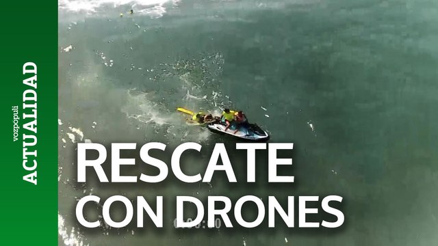 Rescates de bañistas con drones en la costa valenciana