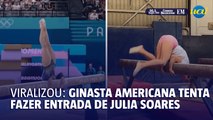 Viralizou: ginasta americana tenta fazer entrada de Julia Soares na trave