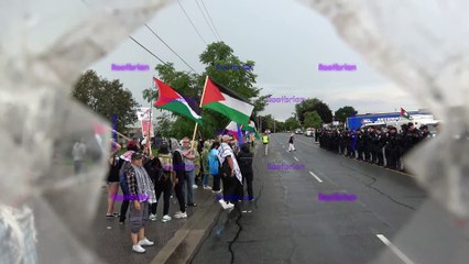 Shut it down - Jesus stood for Justice - No Celebrating Genocide in his Name (flash protest)