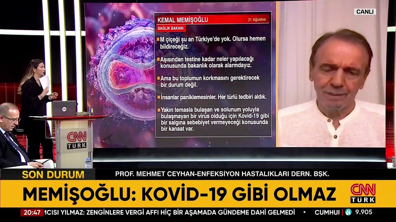 Prof. Dr. Mehmet Ceyhan CNN TÜRK'te anlattı: Maymun çiçeği hastalığı nasıl bulaşıyor?
