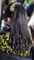 Hair styling with curls