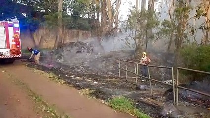 Bombeiros combatem incêndio ambiental no Bairro XIV de Novembro