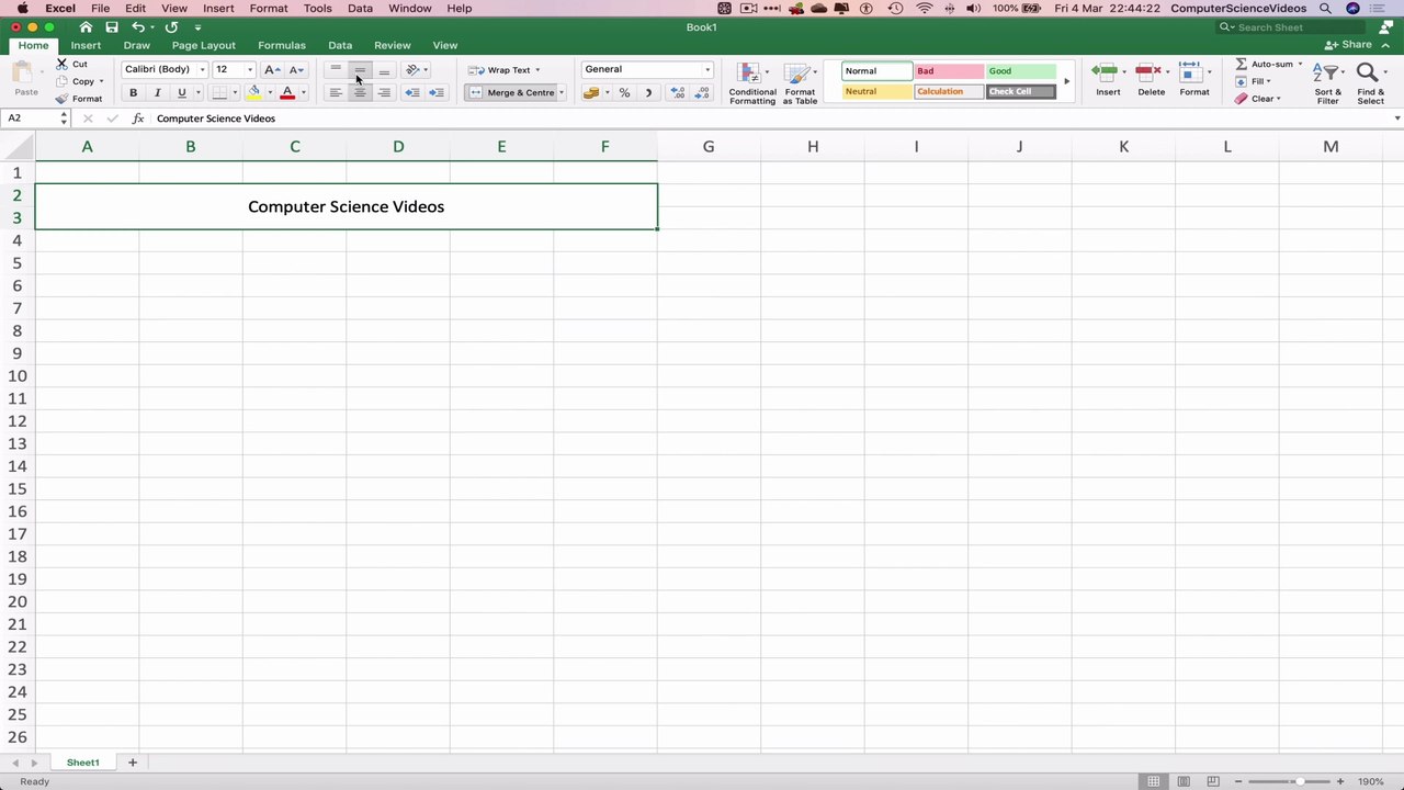 How to MERGE Cells & Add a Title on Microsoft Excel On a Mac - Basic Tutorial | New
