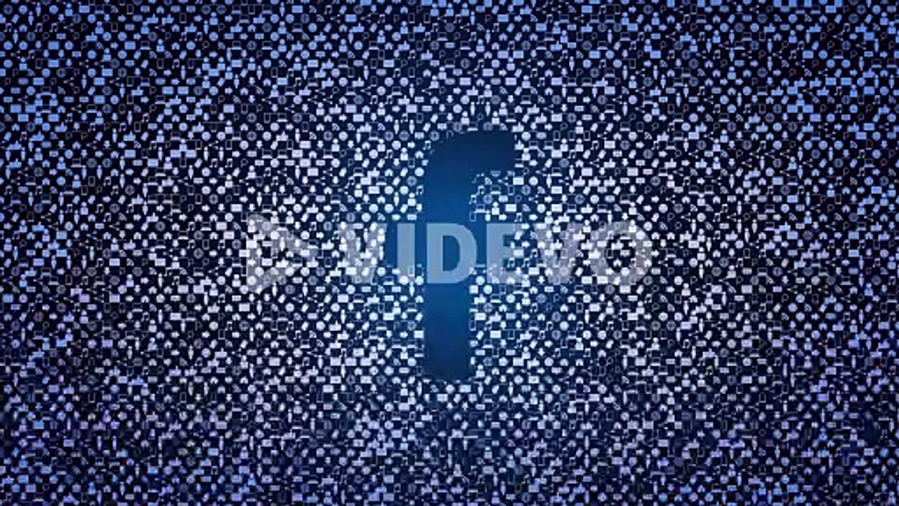 Motion icons of Facebook social network on simple background 2