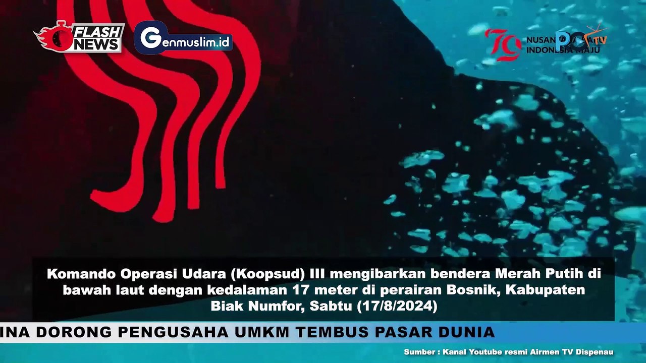 KOOPSUD III Kibarkan Bendera Merah Putih pada Kedalaman Laut 17 Meter di Perairan Bosnik, Kabupaten Biak Numfor