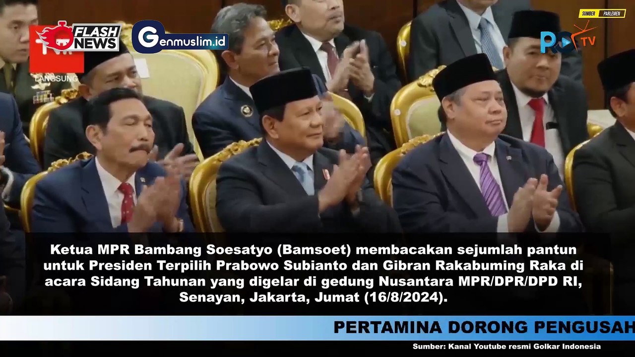 Momen Ketua MPR RI Bambang Soesatyo Berikan Pan...