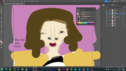 Brunette Japanese Maid in Adobe Illustrator