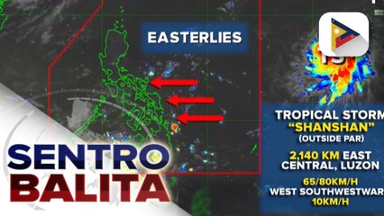 Скачать видео: Bagyo sa labas ng PAR, hindi inaasahang magkakaroon ng direktang epekto sa bansa; Easterlies, nakaaapekto sa silangan ng Visayas at Mindanao