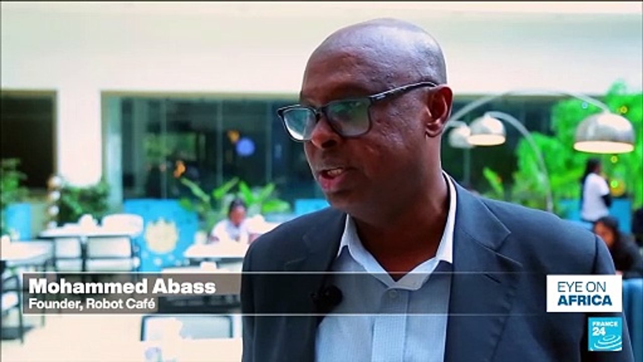 Robot waiters turn heads in Kenyan café