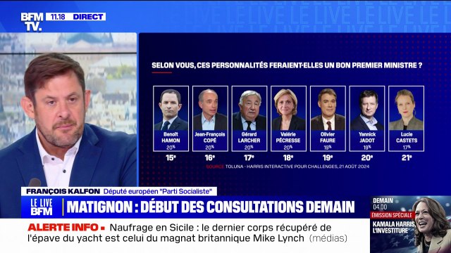 Matignon: Le vrai sujet c'est comment trouver une majorité à l'Assemblée nationale, où il n'y a pas de majorité , affirme François Kalfon, député européen du Parti socialiste