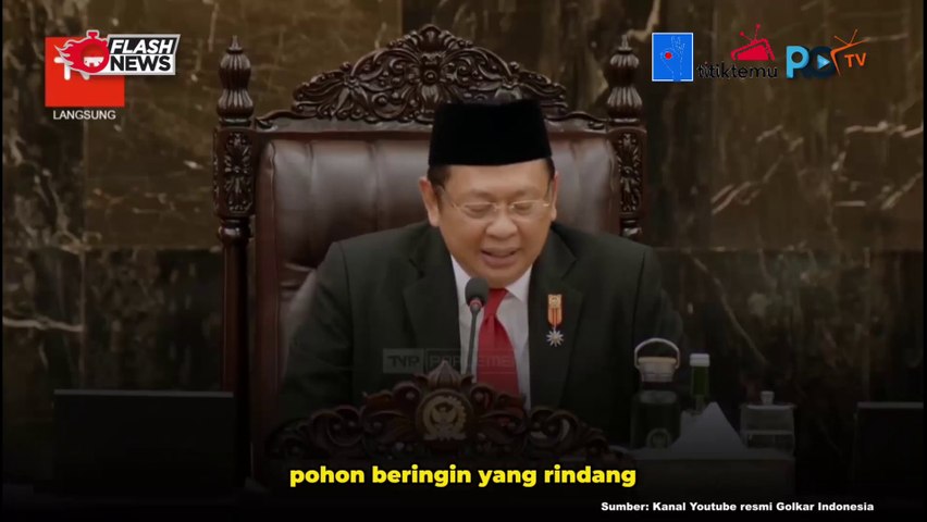 Momen Ketua MPR RI Berikan Pantun Untuk Presiden Terpilih Prabowo-Gibran