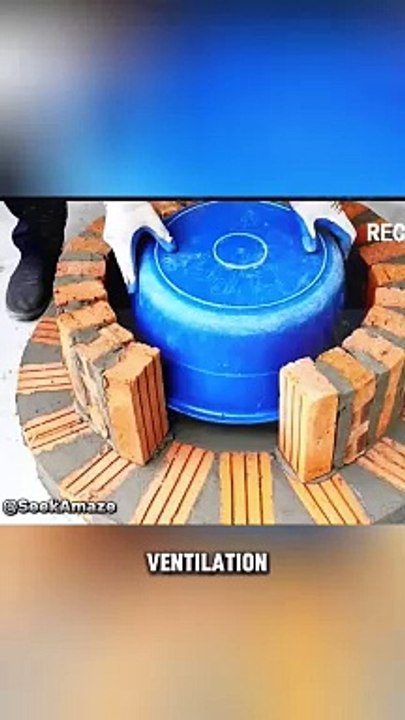 Build rural wood stove with bare hands.