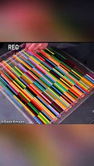 Mixed Coloured pencils makes a guitar.