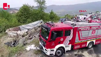 Bolu Dağı'nda kum yüklü tır karşı şeride geçip otomobile çarptı