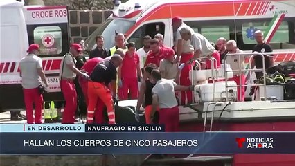 Recuperan 5 cuerpos del yate hundido en Sicilia