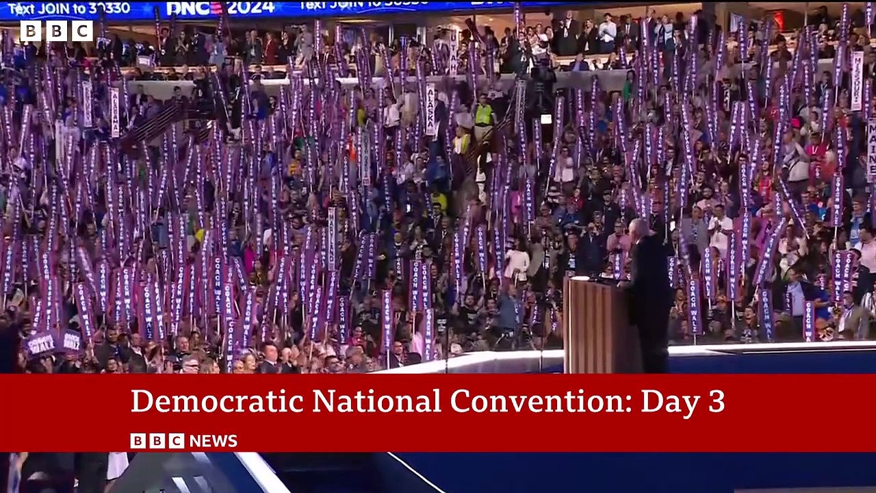 Tim Walz joined by Bill Clinton and Oprah Winfrey at Democratic convention _ BBC News(720P_HD)