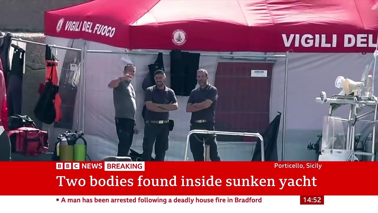 Two bodies found inside sunken Sicily yacht  BBC News