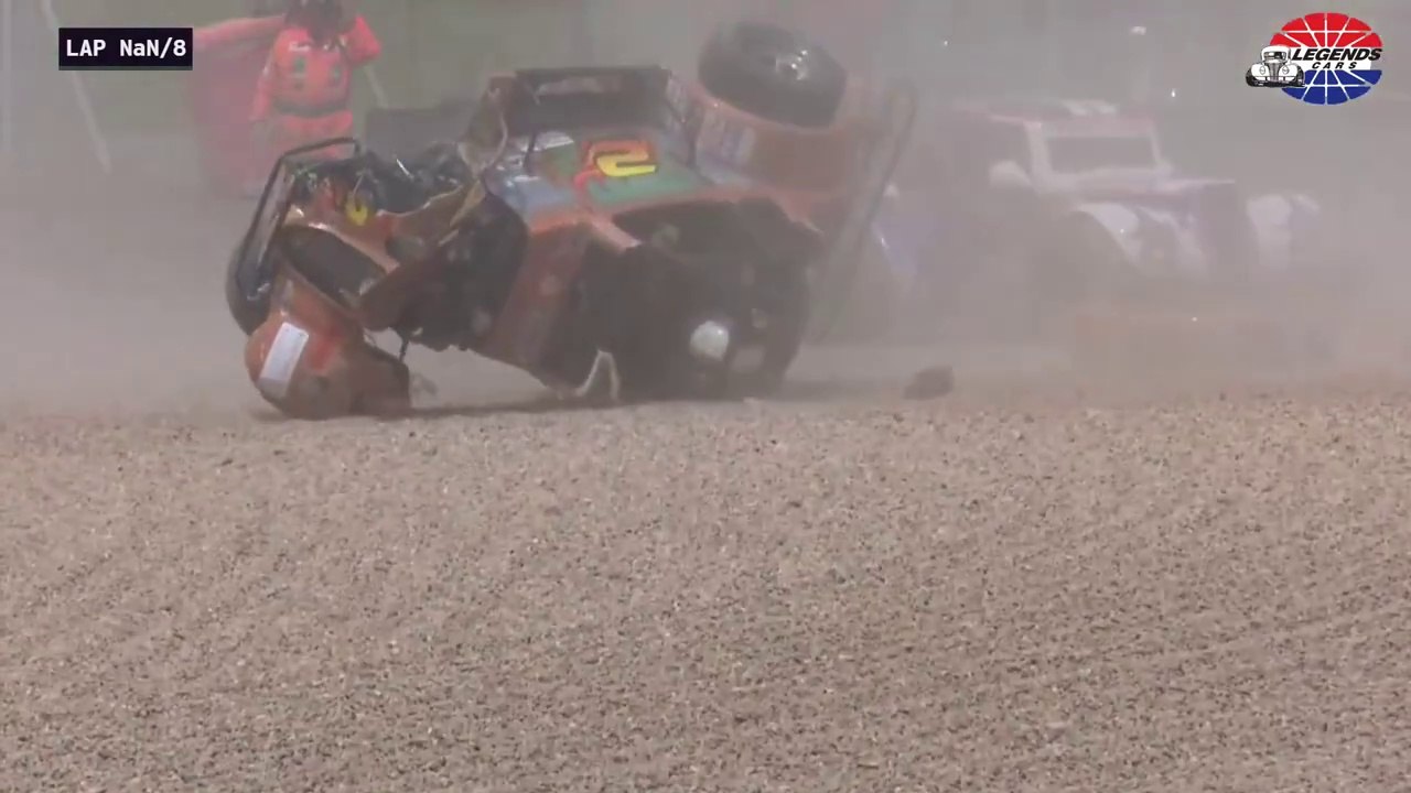 UK National Legends Cars Championship 2024 Donington 2 Race 1 Start Broome Flips