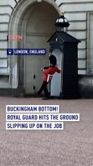 Bucking bottom! Royal Guard hits the ground slipping up on the job