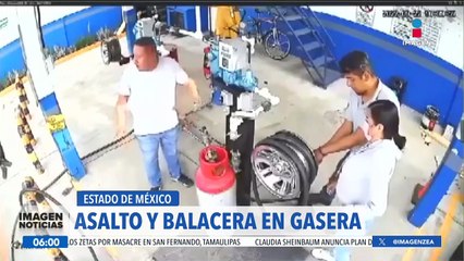 Captan asalto y balacera en una gasera en el Estado de México