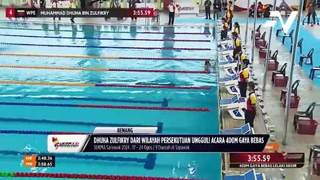 Dhuha Zulfikry dari Wilayah Persekutuan ungguli acara 400m gaya bebas