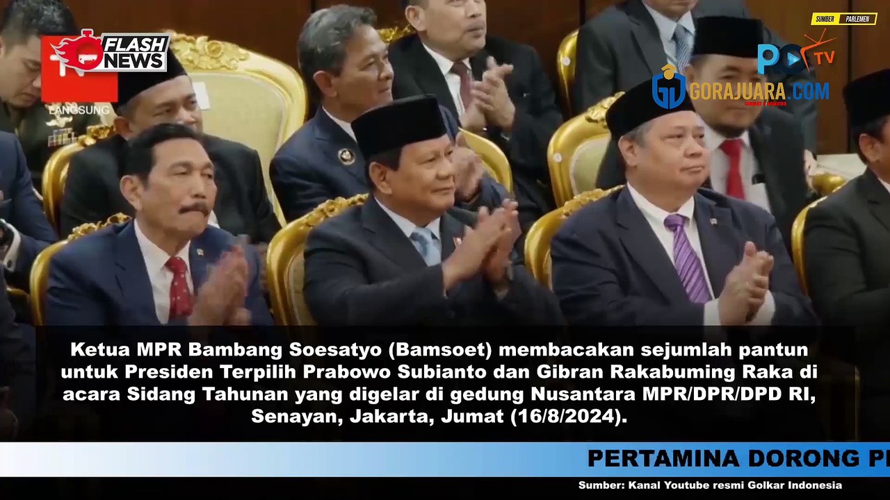 MOMEN KETUA MPR RI BAMBANG SOESATYO BERIKAN PANTUN UNTUK PRESIDEN TERPILIH PRABOWO-GIBRAN