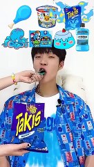 Random Blue food MUKBANG #shorts